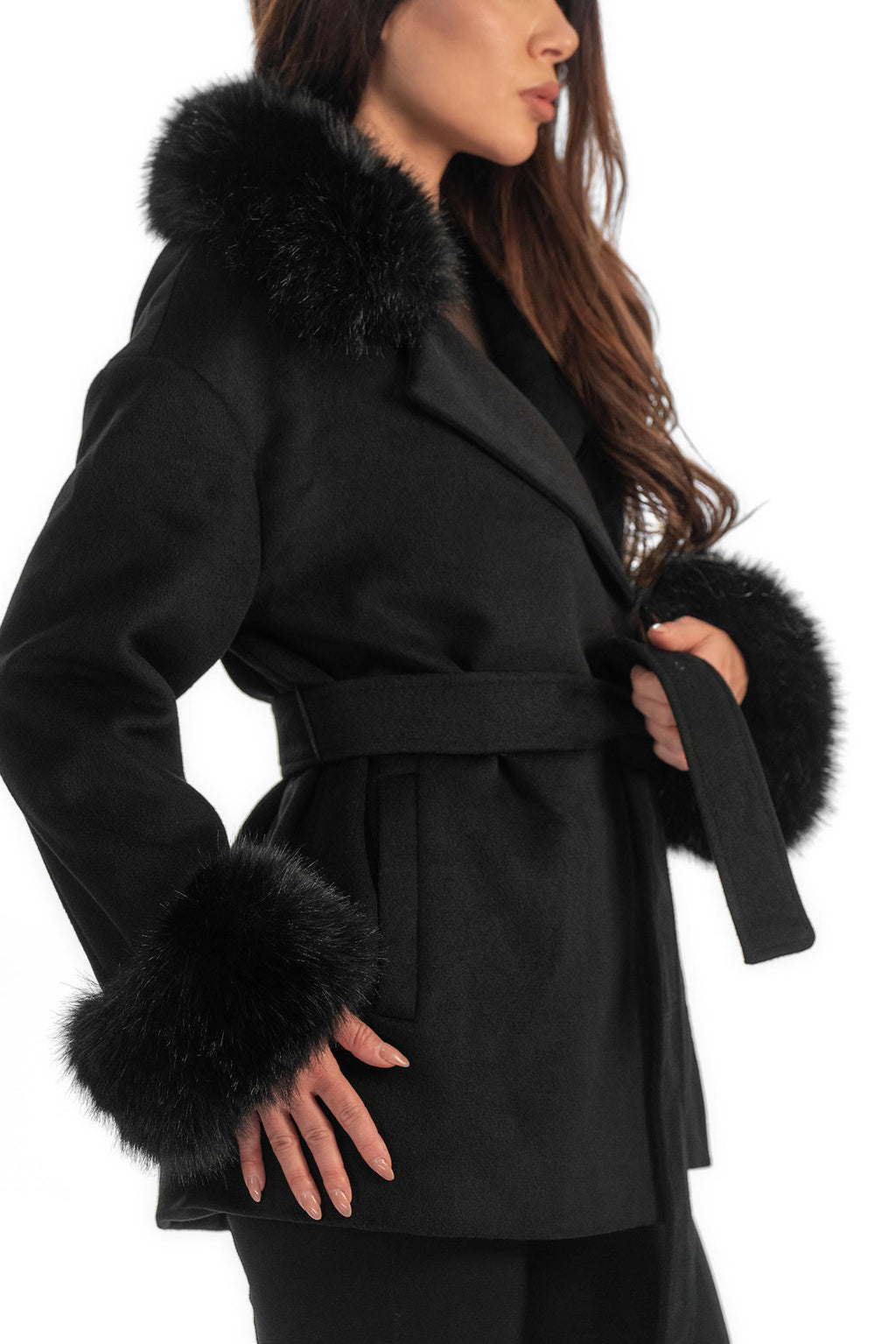 Celeste - Черно дамско палто