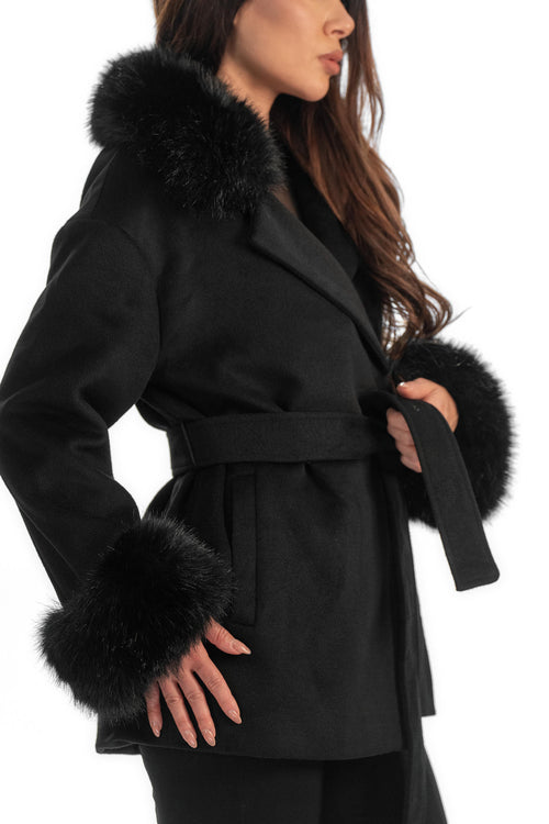 Celeste - Черно дамско палто