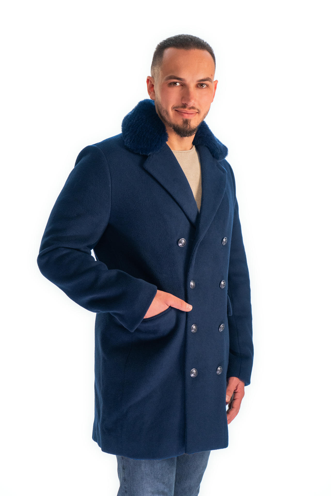 Valmont - Тъмносиньо мъжко палто